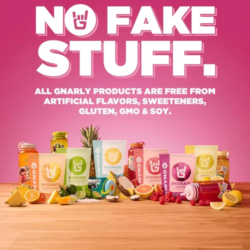 Vista 8 de Gnarly Nutrition Hydrate Electrolyte Powder - Mezcla de bebida hidratante para ejercicio de pomelo rojo rubí - Contenido NSF certificado - Solución