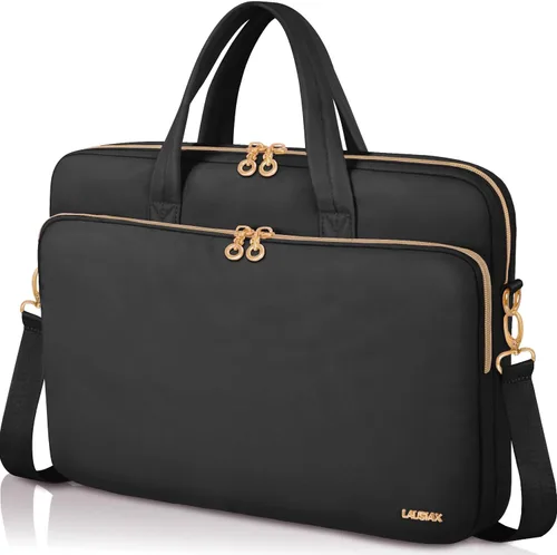 Funda para Laptop Bolsa Mujeres Hombres Funda para Computadora Compatible con MacBook/Dell/HP/Acer/ASUS, Maletín de Transporte de Hombro Negro