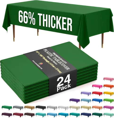 Vista 62 de Exquisite 66% Thicker Premium Plastic Table Cloth Rectangle Table Cover 0.5 Mil 6 Pack Aqua Table Cloth 54 Inch x 108 Inch Disposable Tablecloth