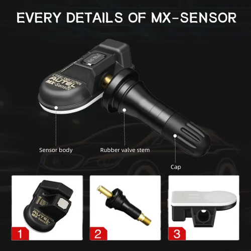 Vista 8 de Autel Sensores TPMS 2 en 1 Sensor MX-Sensor 315Mhz/433Mhz Sensor de presión de neumáticos, sensores TPMS inalámbricos programables y clonables a