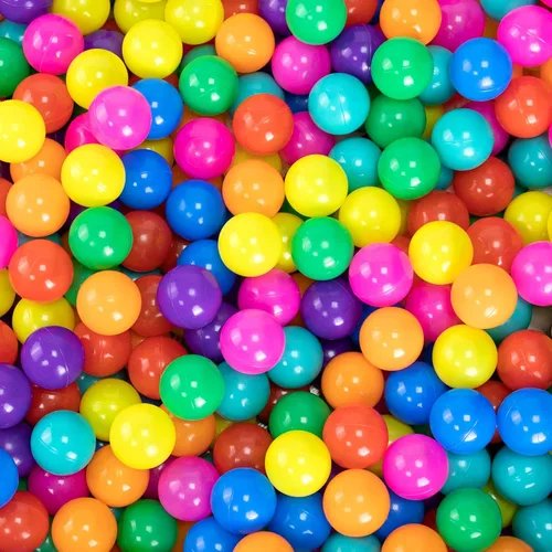 Vista 7 de Markdang 100 piezas de pelotas para pozo de bolas de 8 colores, plástico de 5.3-5.6 cm, a prueba de aplastamiento, con bolsa de almacenamiento