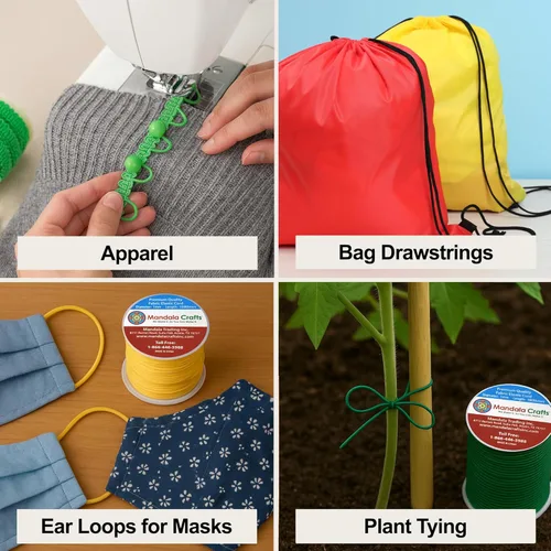 Vista 5 de Mandala Crafts Cordón elástico aguamarina de 0.039 in para la fabricación de joyas – 109 yardas de cordón elástico redondo cuerdas elásticas