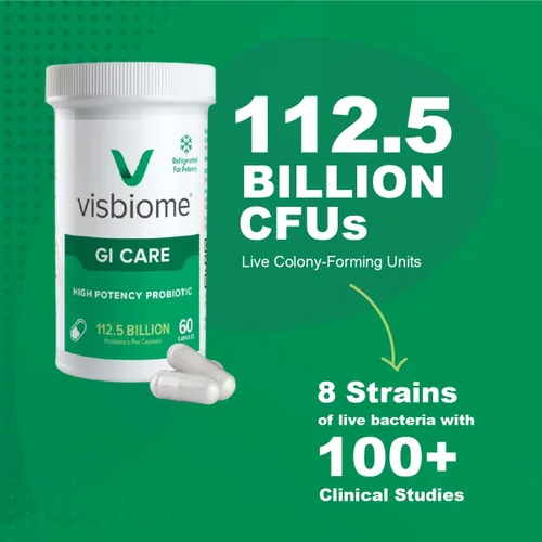 Vista 3 de Visbiome probiótico de alta calidad, 60 cápsulas, 112.5 mil millones de especies