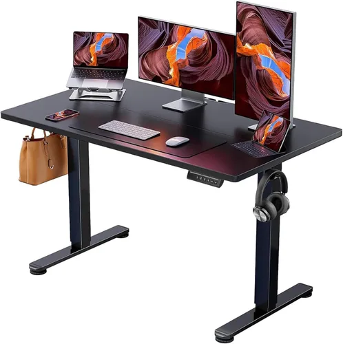Vista 43 de ErGear - Escritorio eléctrico de pie de altura ajustable, escritorio para estar sentado o de pie de 31.5 x 18.9 pulgadas, escritorio de computadora