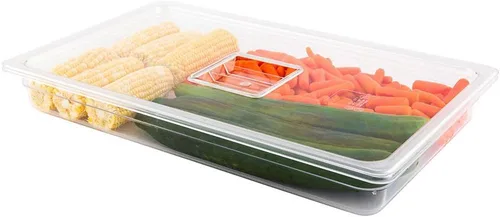 Vista 8 de Restaurantware Solo tapa: tapa Met Lux para sartenes de comida de tamaño 1/6, 10 tapas aptas para congelador para contenedores comerciales