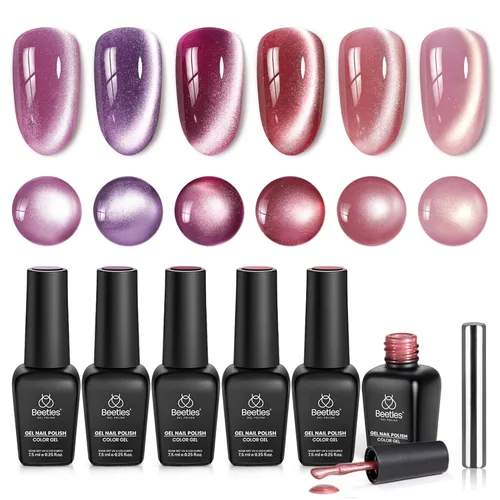 Vista 21 de Kit de esmalte de uñas de gel para primavera, verano, rojo y rosa