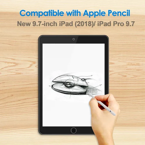 Vista 3 de JETech Protector de pantalla para iPad (9.7 pulgadas, modelo 2018/2017, 6ª/5ª generación), iPad Air 1, iPad Air 2, iPad Pro de 9.7 pulgadas