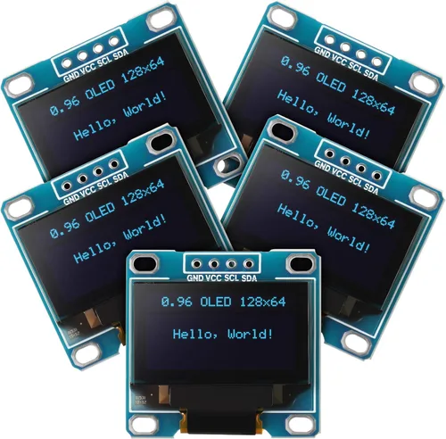 Weewooday 5 unidades de módulo OLED de 0.96 pulgadas 12864 128 x 64 controlador IIC I2C serie autoluminosa compatible con Arduino/Raspberry PI (azul)