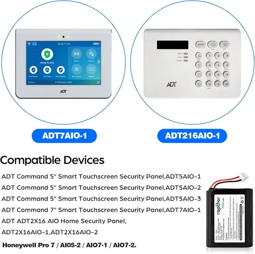 Vista 8 de rapthor Batería de repuesto 7950mAh 300-10186 para panel de seguridad inteligente ADT Command 3.6V / 3.7V / 4.2V 29.42Wh