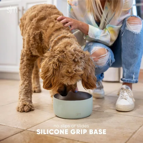 Vista 6 de Simple Modern Tazón de agua para mascotas de acero inoxidable para perros y gatos Cuencos de comida reutilizables y aislados de acero inoxidable