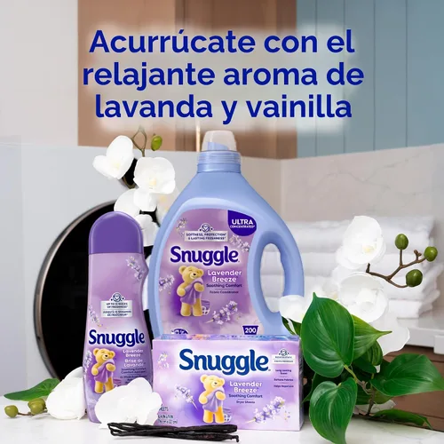 Vista 6 de Snuggle Exhilarations Suavizante líquido para telas, lavanda y orquídea de vainilla, 2 veces concentrado, 188 cargas