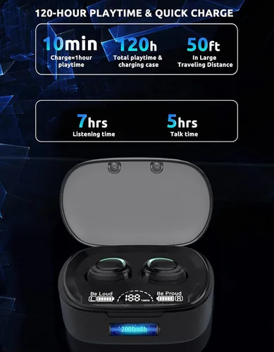 Vista 4 de Wireless V5.1 PRO auriculares funciona para Xiaomi Mi 10 Pro 5G IPX3 Bluetooth Touch impermeable, a prueba de sudorreducción de ruido con micrófono
