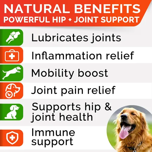 Vista 2 de STRELLALAB Golosinas de cáñamo + glucosamina para perros, suplemento de cadera y articulaciones, con aceite de cáñamo + proteína, condroitina, MSM