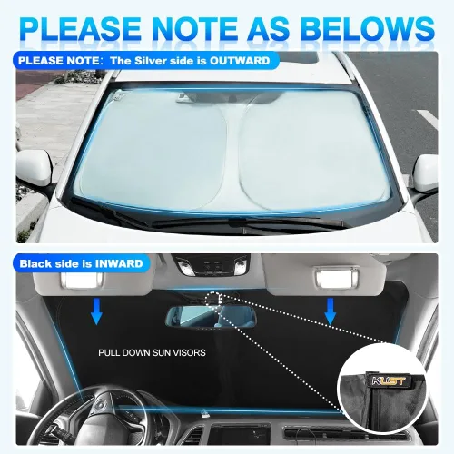 Vista 5 de KUST Parasol para parabrisas para Jeep Grand Cherokee L SUV 2021-2024, accesorios para ventana, protector de visera solar, bloquea los rayos UV