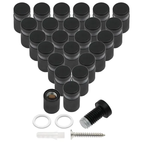 Vista 14 de Luomorgo 12 piezas tornillos separadores de acero inoxidable de 1" x 1", herrajes de montaje para letreros de pared, separadores de vidrio