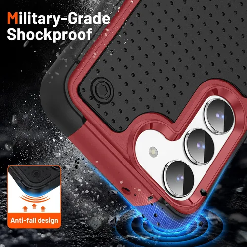 Vista 4 de Asuwish Funda protectora para Samsung Galaxy S23 5G con protector de pantalla de vidrio templado y accesorios de celda, protección de doble capa