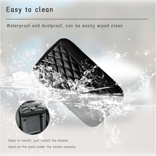 Vista 4 de Dickno Cojín para Consola Central de Automóvil, Funda Universal de Cuero Impermeable para Caja de Asiento de Reposabrazos, Cómodo Protector