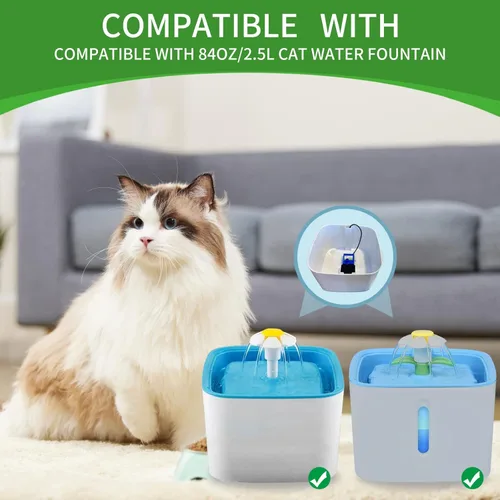 Vista 2 de Paquete de 8 esponjas de repuesto para fuente de agua automática para gatos de 84 oz/2.5 L