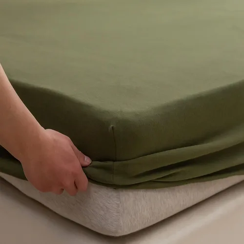 Vista 31 de PURE ERA Sábana bajera ajustable de algodón de punto de jersey (sin sábana encimera ni fundas de almohada) con bolsillo profundo de hasta 15 a 20