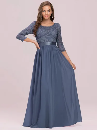 Vista 3 de Ever-Pretty - Vestido largo elegante para dama de honor con cintura imperio manga de 34 07412