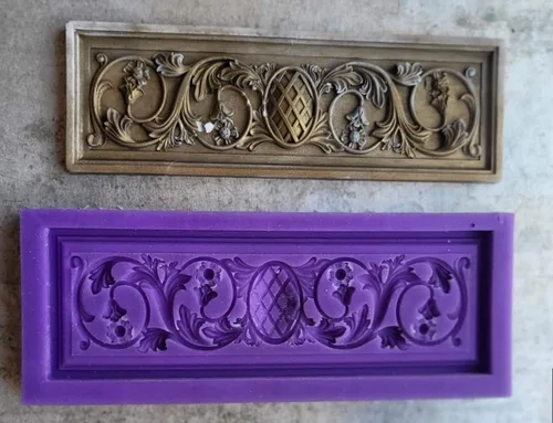 Ornamental filigree rectangle #2 Silicone candybar chocolate mold, resin, fondant, wax and more. (random color) (X-Large)