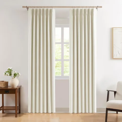 Vista 47 de WEST LAKE Cortinas Completamente Opacas Bailey con Pliegues Pinzados de 63 Pulgadas Azul Polvoriento con Forros, Cortinas Texturizadas Modernas