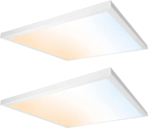 Vista 19 de Ultralux Panel de luz LED de 2x2 pies - Iluminación de borde, montaje en superficie para techo de hogar y oficina TRIAC regulable, sin parpadeo