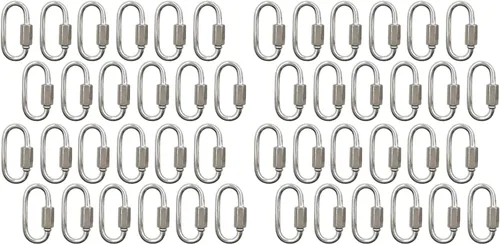 Vista 5 de Mosquetón de bloqueo en forma de D de acero inoxidable de enlaces rápidos 24pcs