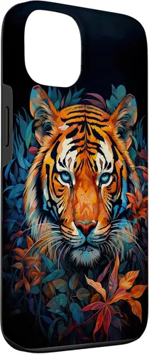 Vista 3 de Funda para iPhone 13 Acuarela Cara de Tigre Animal Salvaje Gato Grande