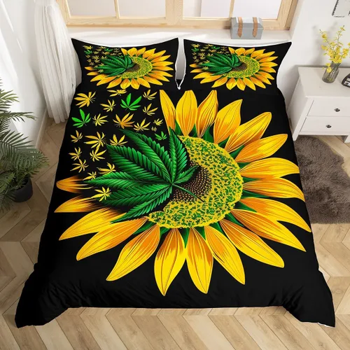 Vista 45 de Erosebridal Juego de ropa de cama de guepardo, tamaño King, con estampado de leopardo y rosas azules, funda de edredón con temática de animales