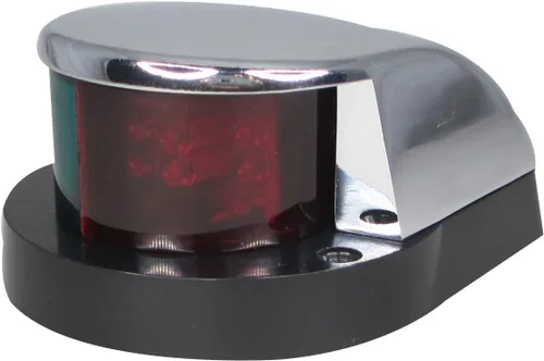 Pactrade Marine Arco de luz de navegación con combinación de LED bicolor, color verde claro y rojo, montaje en superficie cromada para barco,