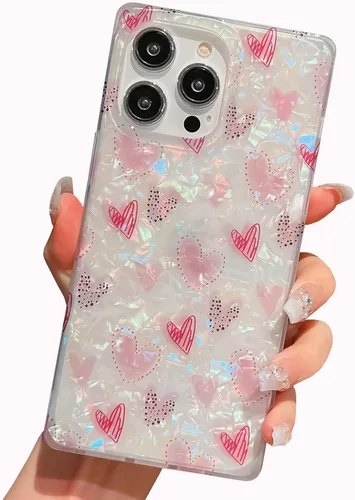 Vista 31 de BANAILOA Funda compatible con iPhone 14 Pro con borde rectangular, bonita funda protectora de lujo con pintura al óleo y flores para mujeres