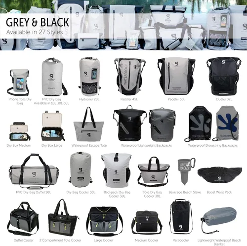Vista 4 de geckobrands Mochila impermeable de 30 l, Gris Negro, 30 L, Mochila impermeable 30l