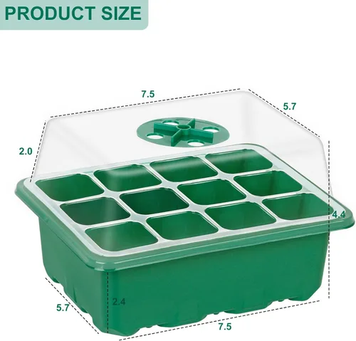 Vista 2 de VerRon Bandeja de inicio de semillas, paquete de 10 bandejas de semillas con cúpula de humedad, bandejas de inicio de semillas, kit de inicio