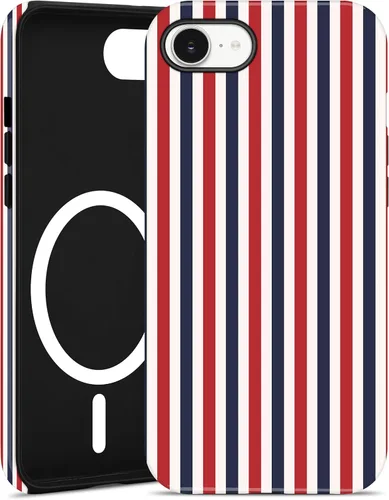 Vista 109 de Jusy Compatible con MagSafe Funda de Teléfono a Rayas para iPhone 7/8/SE, Bonita Funda de Teléfono Protectora Magnética Estética de TPU Suave y PC