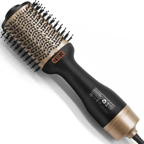 Cepillo secador de pelo caliente 4 en 1, cepillo de peinado de control de encrespamiento para secar, alisar y dar volumen a todos los peinados sin