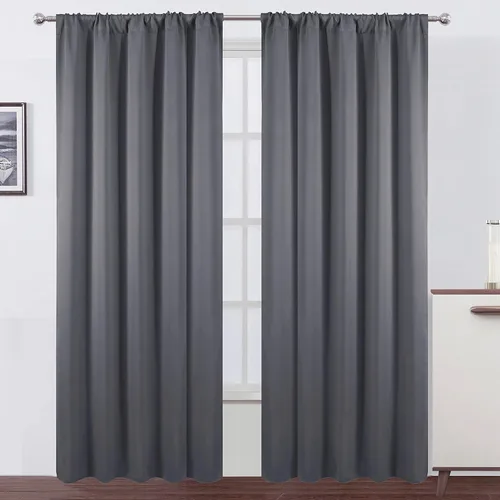 Vista 40 de LEMOMO Cortinas opacas grises, 52 x 84 pulgadas, juego de 2 paneles de cortinas opacas con aislamiento térmico para oscurecer la habitación