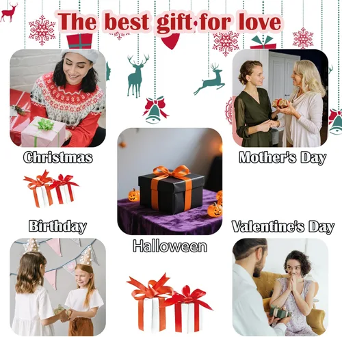 Vista 7 de DASTOLL Juego de 4 piezas para colgar vidrieras con temática navideña roja de 6.3 pulgadas, atrapasoles para puerta de jardín, decoración