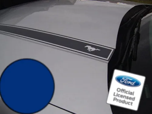 Vista 3 de Decal Mods Hood Spears - Paquete de calcomanías gráficas compatibles con Ford Mustang Stripe - LOD Negro (brillante) -CB (se adapta a 2010-2012)