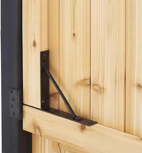 Vista 3 de Kit de puerta anti hundimiento resistente no se hunde, soporte de esquina de puerta para valla de puerta de madera con un pestillo de puerta