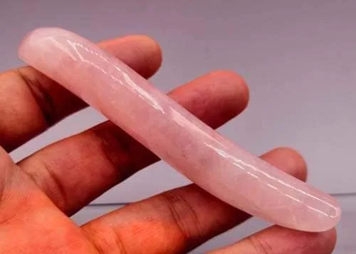 Vista 4 de Home Decoration Natural Rose Quartz Crystal Gemstone Massage Wand for Reiki Full of Texture