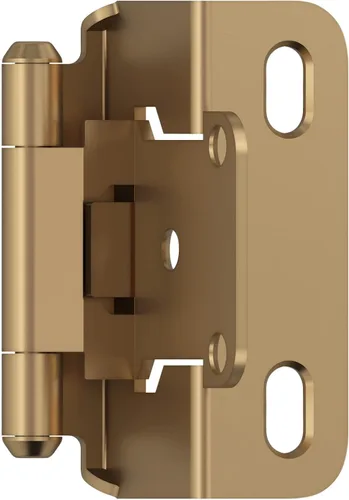 Vista 17 de Amerock BPR7540BB Bisagra de gabinete 1/2 pulg (13 mm) superpuesta de cierre automático de envoltura completa de latón pulido para puerta