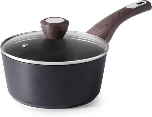 Vista 13 de SENSARTE Juego de Cacerolas de 2.0 y 3.0 Cuartos con Tapa, Juego de Ollas de Cocina, Juego de Cacerolas Antiadherentes con Pico Vertedor, Olla