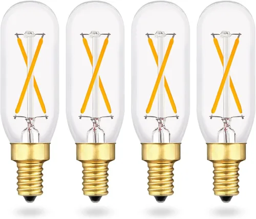 Bombilla LED T6 regulable vintage, equivalente a 25 W / 2 vatios, bombillas antiguas E12 Edison candelabro, 2700 K blanco cálido suave T8/T25