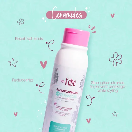 Vista 5 de D'Luchi Kaba Ceramide - Acondicionador para cabello seco, dañado y deshidratado, para mujeres, reparaciones de puntas abiertas, control