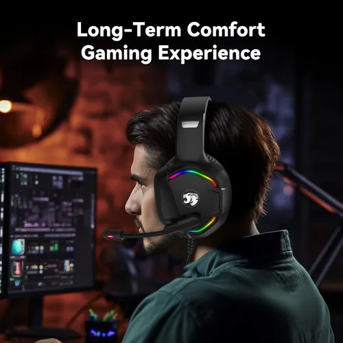 Vista 4 de Gaming Headset with Microphone for Pc, Xbox One Series Xs, Ps4, Ps5, Switch, Stereo Wired Noise Cancelling Over-Ear Headphones with Mic, RGB, for