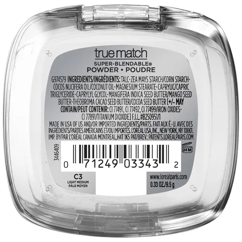 Vista 61 de L 'Oreal Paris, True Match, Polvo, 0.33 onzas, Alabaster