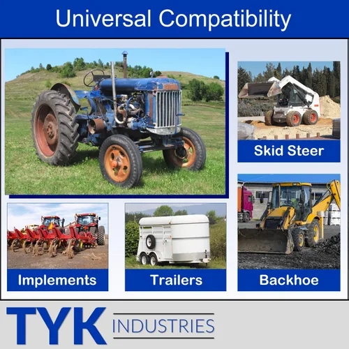 Vista 5 de Dos tubos internos de neumáticos de tractor agrícola de 5.90-16 con un vástago de válvula de goma de base ancha TR15 de TYK Industries.
