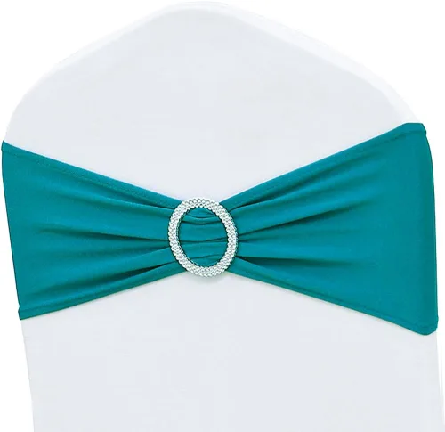 Vista 15 de 50 bandas elásticas de elastano para sillas de boda, bandas elásticas con hebillas, lazos elásticos universales para sillas plegables para fiestas