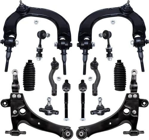 Vista 51 de Detroit Axle - Kit de suspensión delantera de 16 piezas para Chrysler 300 Dodge Challenger Charger 2011 2012 2013 2014, 6 brazos de control superior